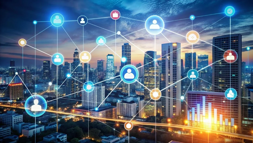 Connected digital learning network across a modern city